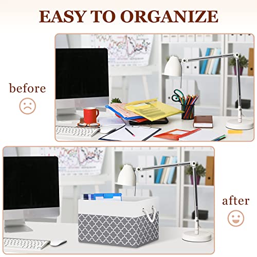 StorageTastic Storage Bin,Collapsible Storage Basket For Organizing,Large Storage Boxes With Rope Handles,Storage Containers,Clover Grey,2 Pack — view 6