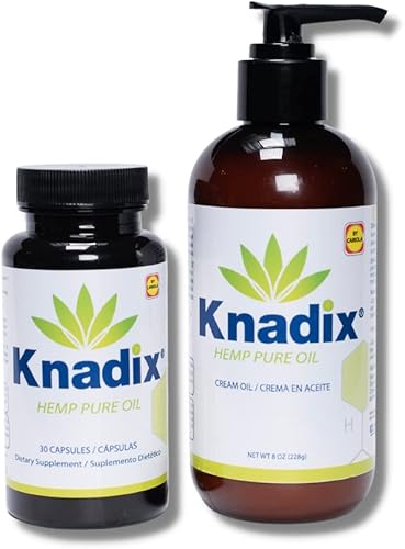 Aceite de cáñamo 30 cápsulas + aceite de crema de 8 onzas, extracto para apoyo a las molestias, bienestar natural y apoyo inmunológico con vitaminas
