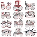 STOBAZA 24 Stück Teiliges Papierbrillen Independence Day Partybrille Lustige Einwegbrillen Dekoration für Feierlichkeiten und Foto Requisiten