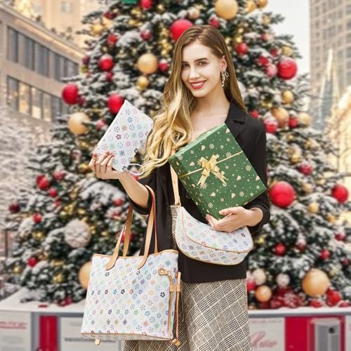 Image of Women Fashion Synthetic Leather Handbags Tote Bag Shoulder Bag Top Handle Satchel Purse Set