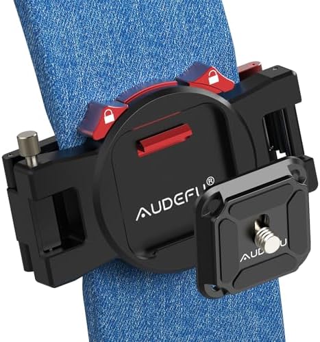 AUDEFU Camera Clip,Camera Clip for Backpack Strap DSLR,Backpack Strap Camera Mount with 4-Side Mountable,Arca Quick Release Plate,Carry Camera Strap Mount… U.S.A Patent Design