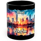 Austin Texas Ceramic Coffee Mug 11oz Live Music Capital ATX - Tea Coffee Mug with Comfortable Grip - Unique Fun Gift Cup for Office or Home - Vibrant Long-Lasting Print ID45211