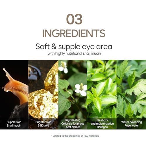 Petitfee Petitf©e – Gold & Snail Hydrogel Augenklappe – 60 x Stück – Hautpflege mit Gold und Schneckenschleim