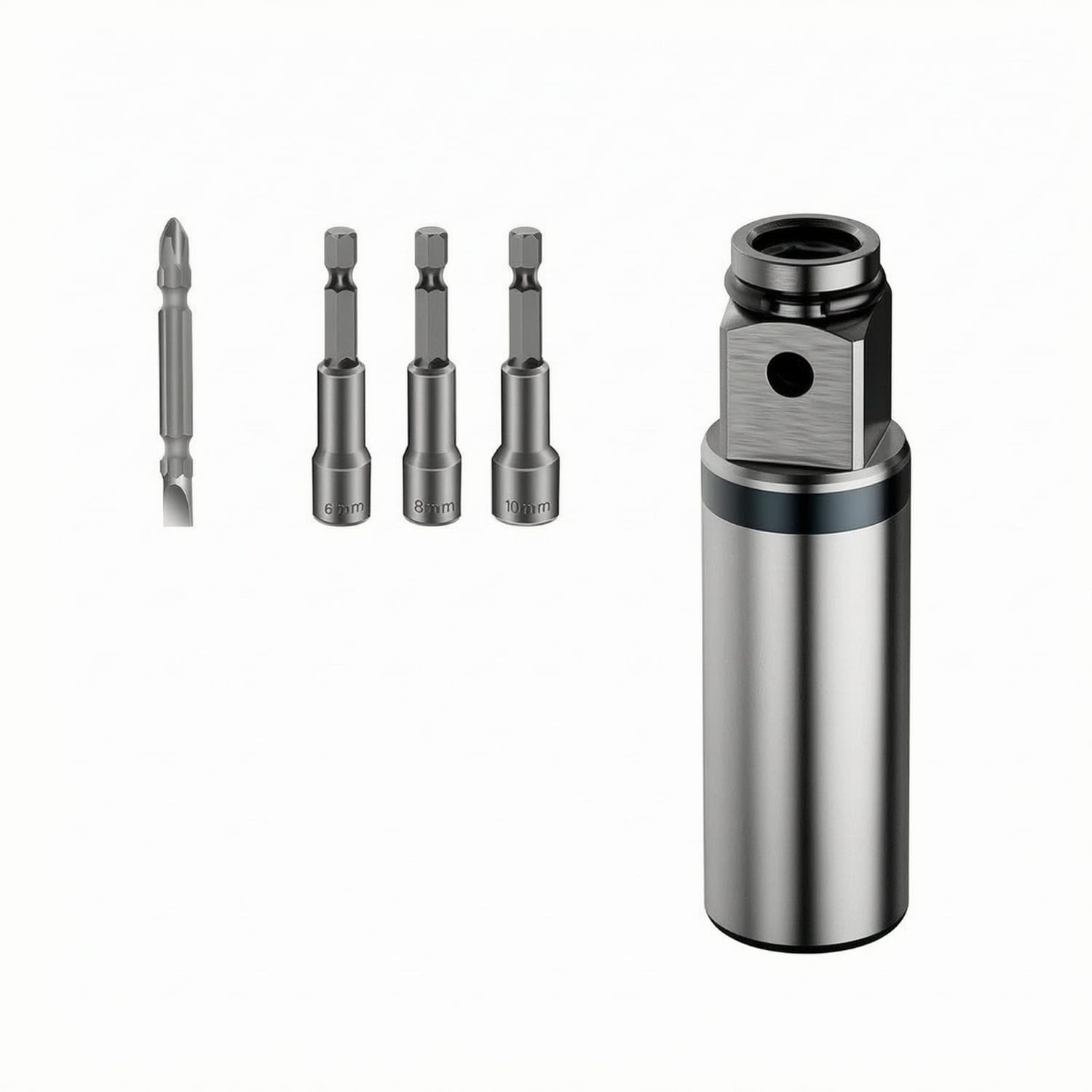 Multifunction Inverted Shaft Adapter Metal Hex Shank Socket Adapter, 13MM, W 3 Sockets-image-49