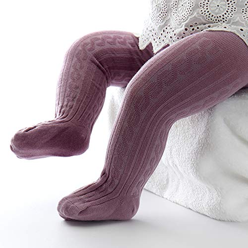 Image of Baby Toddler Girls Tights Seamless Cable Knit Cotton Leggings Pants Stockings for Infant Baby Girl