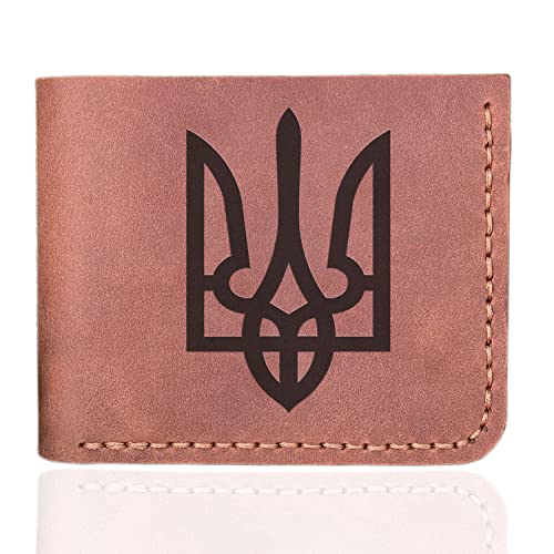 Ukraine Trident Leather Wallet Mens, Gift for Him, Coat of Arms of Ukraine Personalized Mens Wallet, Stand With Ukraine Personalized Ukrainian Gifts Custom Leather Wallet Handmade, Patriotic Gifts s53