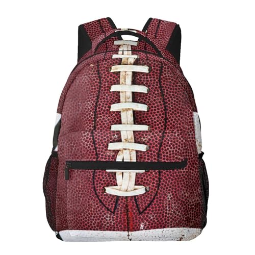 Hkhehop Vintage Ball American Football Backpack For School Laptop Bags Bookbag Big Casual Daypack For Student Girls Boys Kids Teens Travel Sports Work cover