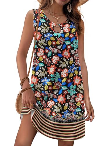 Image of Zeagoo Womens Summer Beach Dresses 2025 Loose Sleeveless Mini Sundress Swimsuit Coverup Spring Casual Boho Tank Dress
