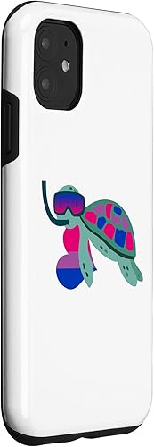Miniatura 9 de Funda para iPhone 14 Pro Linda Tortuga Bisexual Bandera Corazón Sutil LGBT Bi Gay Pride