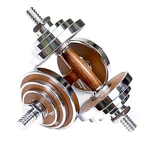 PROIRON Steel Dumbbell with Walnut Handle – 20kg Adjustable Dumbellsweights Set for Men Women, Hand Weight Pair, Free Weights for Strength Training Equipment Home Gym Fitness