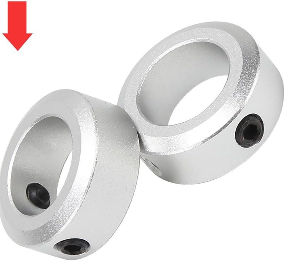 10-Piece Carbon Steel Shaft Collar Set with Threaded Grub Screws and Hex – Galvanized Adjustable Clamp Rings Axles, Carts, Trolleys & Machinery (6mm–10mm ID)(inside 10)