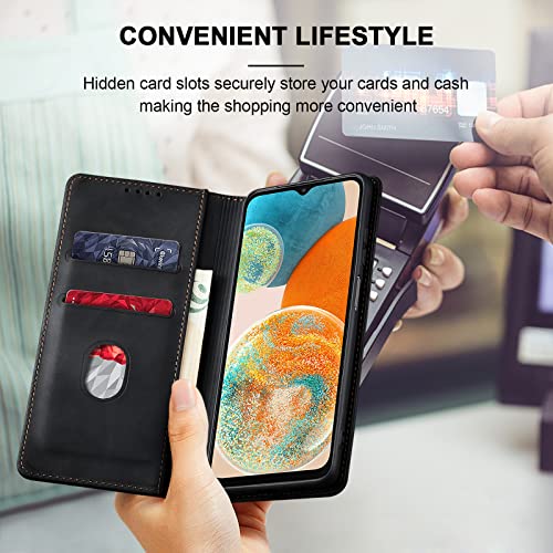 Image of Jasonyu Flip Wallet Case for Samsung Galaxy A23 5G /4G,Black
