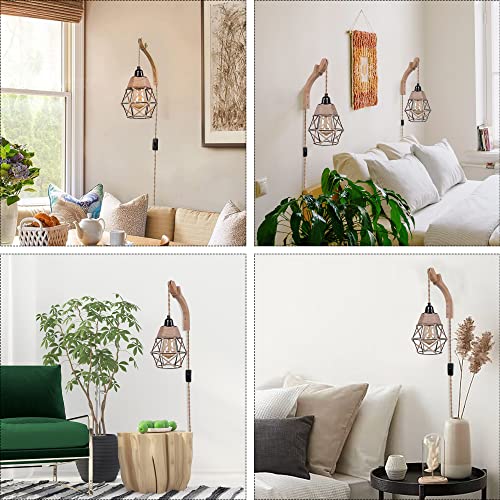 Eufrozy Plug In Wall Sconce Light, Farmhouse Hanging Lamps That Plug Into Wall Outlet Rustic Wall Lamp With Plug In Cord & On/Off Switch For Bedroom Bedside Lighting Living Room Boho Vintage Style #TOP5