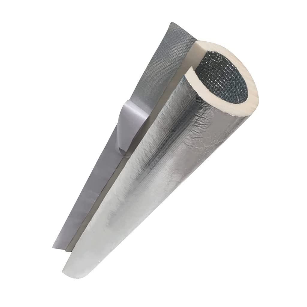 HAIRIT Water Pipe Heat Insulation Solar Opening Self-adhesive Aluminum Foil Casing Outdoor Pipe Insulation Lagging, Antifreeze Foam Insulation Pipe, ID 22mm 27mm 34mm 43mm 52mm 65mm