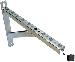 Kolor Rail Bracket, Wall Bracket, Heavy Duty Angle Bracket, Shelf Bracket, Galvanised Steel, Wall Mounting, Support 400 - 900 mm (700 mm with End Cap)