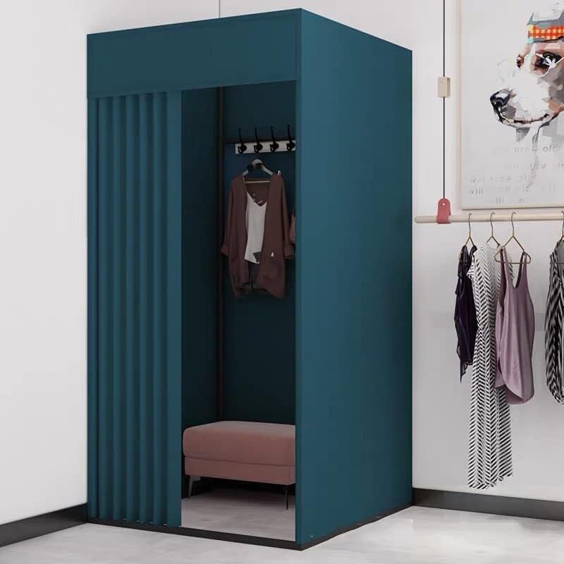 Tabique móvil para probador con gancho integrado, estante plegable para exhibición de ropa y vestidor temporal ideal para tiendas minoristas