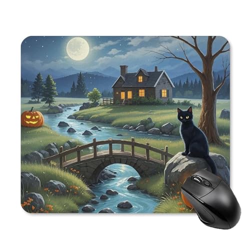 Tapis de souris lisse et ultra fin Full Moon Bridge base caoutchouc 25x30 cm