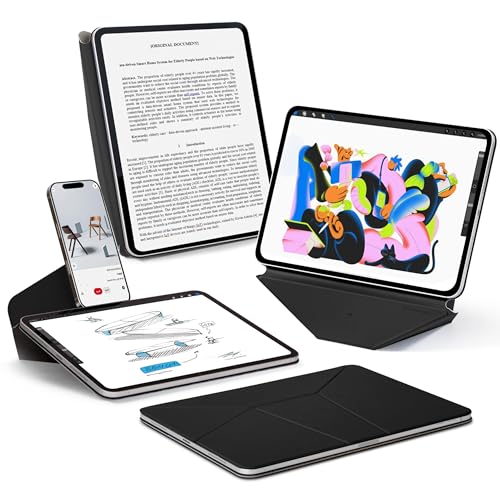 Image of MOFT Dynamic Folio Case for iPad Air 13 Inch M3 /M2 (2025 /2024), iPad Pro 12.9 6th /5th /4th Gen, Silm Magnetic Stand Case with 20+ Viewing Angles, Auto Wake /Sleep, Jet Black