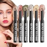 Stick Sombra Ojos Crema, Juego Barras Sombra Ojos Crema 6 Colores, Juego Palitos Lápiz Sombras O-jo Brillantes Resistentes...