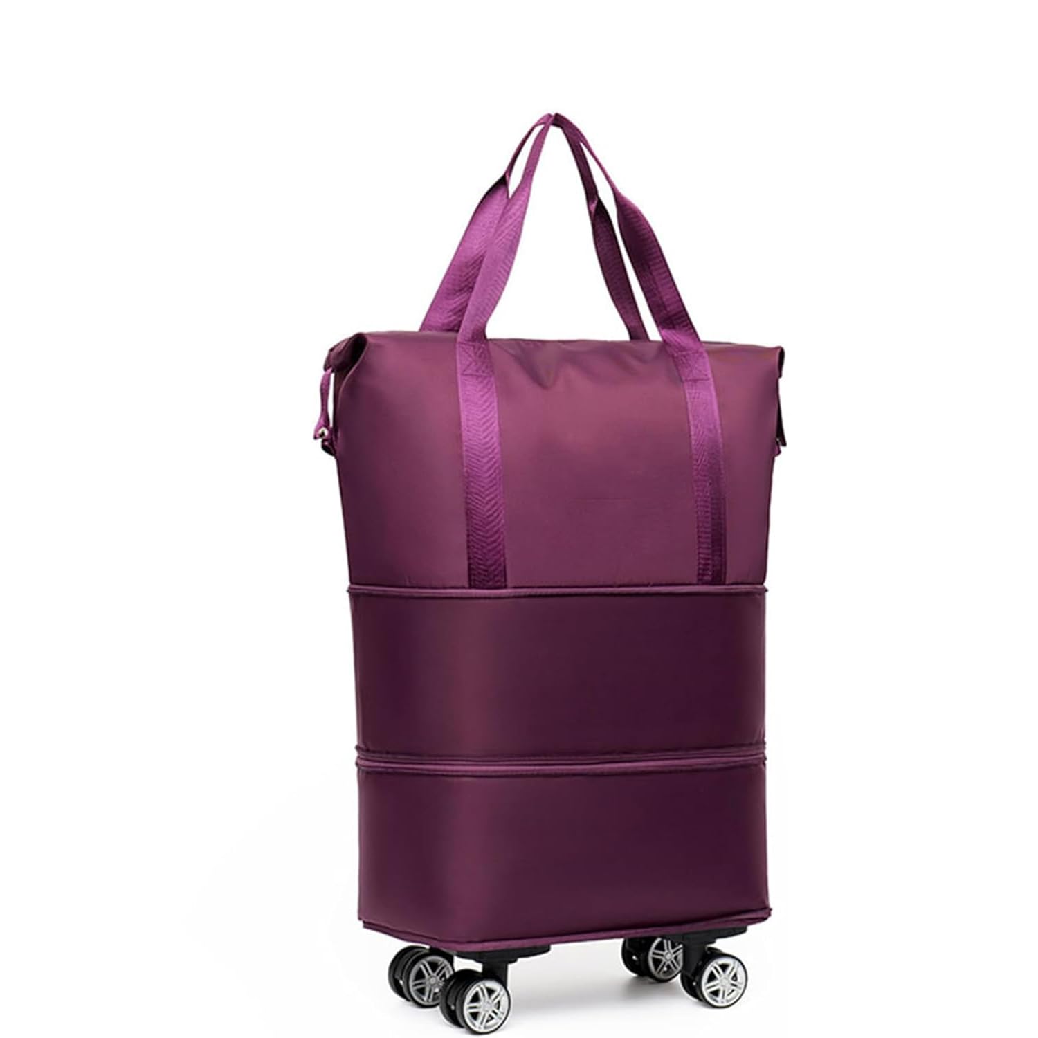 Bolsa de viaje con ruedas, bolsa de viaje universal extraíble, morado oscuro, S