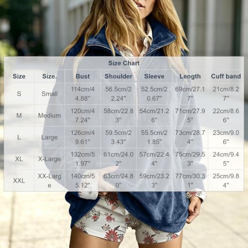 Quarter Zip Pullover Women Fleece Long Sleeve Flannel Comfy Sweatshirts - image 4