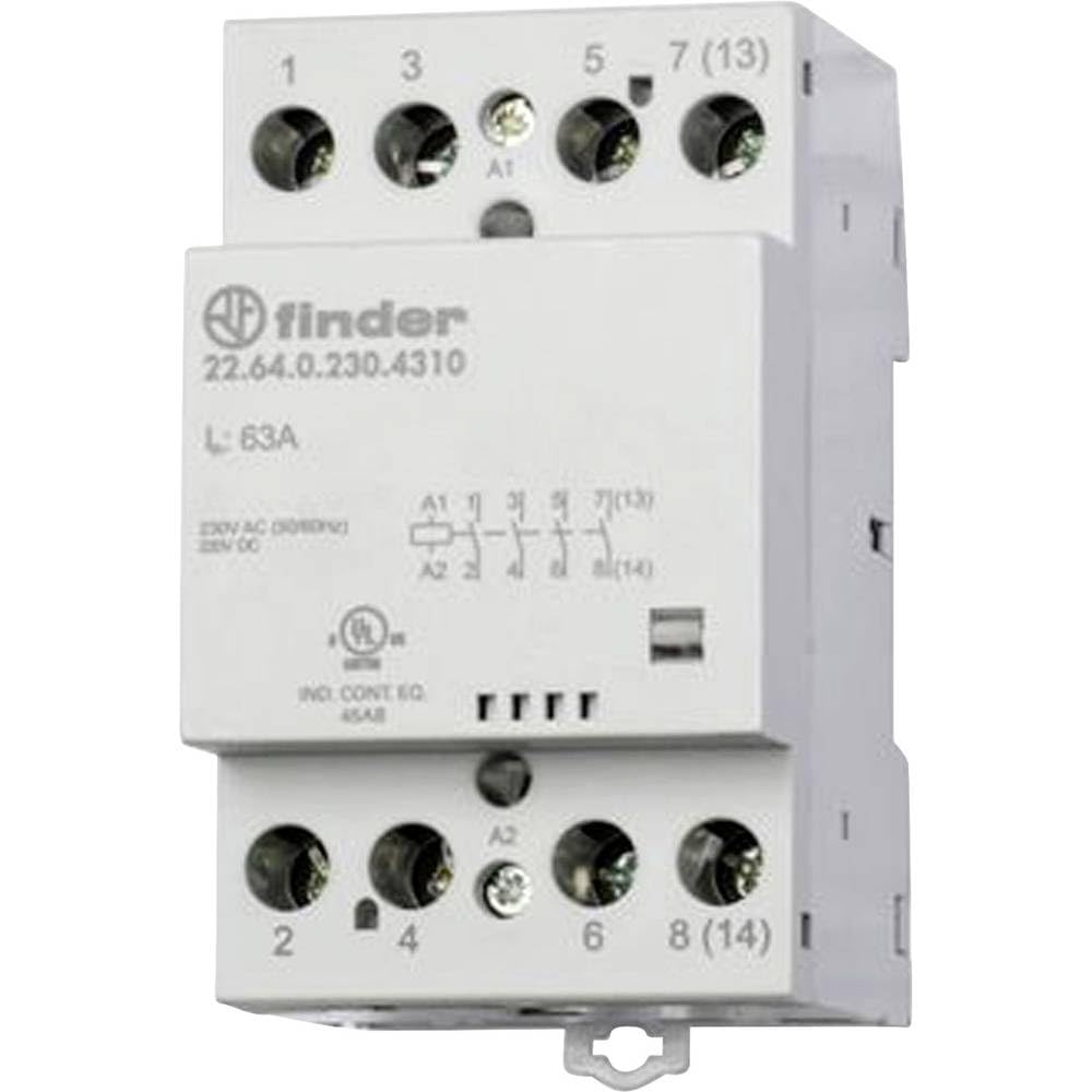 Contactor electromecánico Finder con 3 contactos abiertos y bobina de 24V de 1 pieza 2