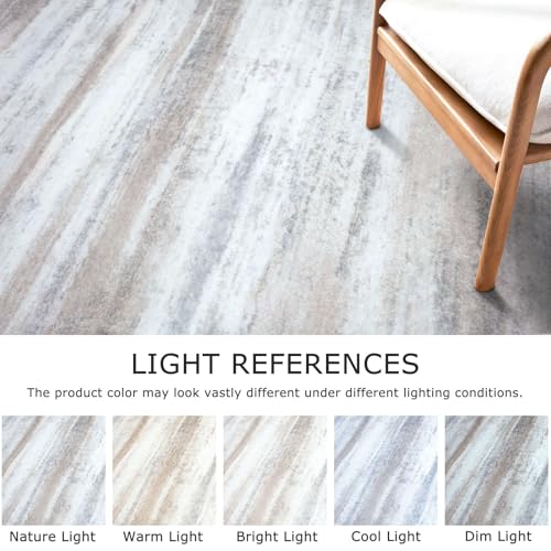 KOZYFLY Modern Abstract Kitchen Runner Rug, 2.6x14 Washable Rug Runner Non-Slip Soft Striped Hallway Runner Rugs, Beige Print Distressed Carpet Runner for Entryway Bathroom Laundry Room Foyer