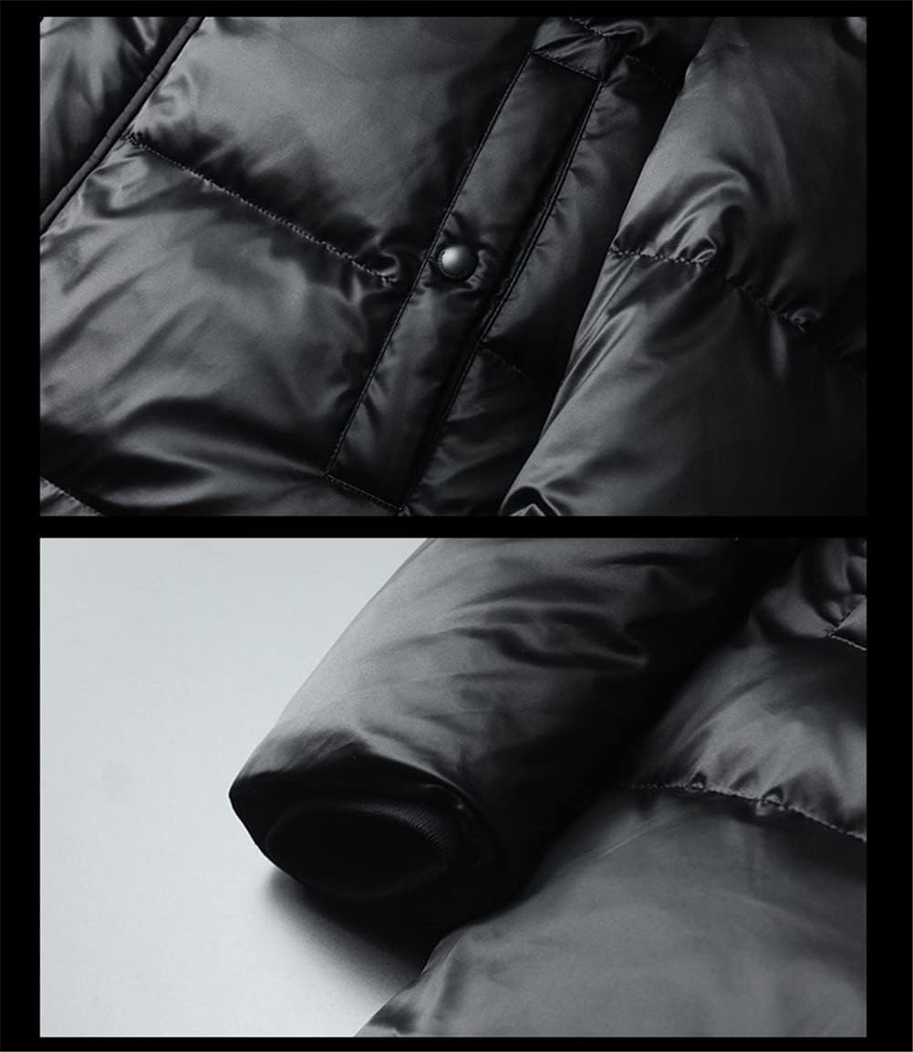 Youllyuu White Duck Down Hooded Men's Coats Autumn Winter Printed Zipper Long Jackets Thicken Down Coats