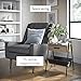 Nathan James 32502 Hugo Wood Nightstand, Rustic Accent End or Side Table with Drawer, Durable Black Metal Frame & Leather Hammock, Gray/Black
