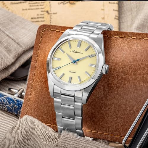 Image of ADDIESDIVE Quartz Watch for Men 36 MM Small Dial Analog Waterproof 100 M | Conves Crystal VH Sweep Second Movement Simple Male Watches Stainless Steel