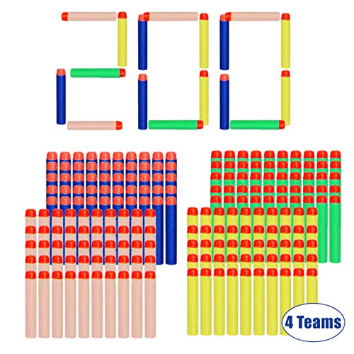 High Bounce 200 Shooting Dart Refills, for Elite Dart Blaster- Multi Colored Foam