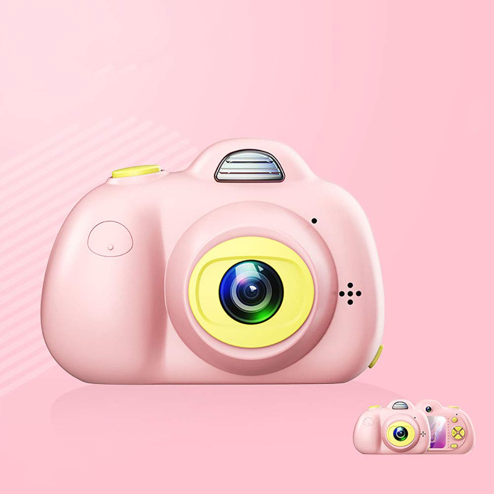HUYA Mini Mini Fotocamera Digitale Per Bambini Giocattolo Con Videocamera HD A Due Obiettivi Per Il Compleanno (Pink)
