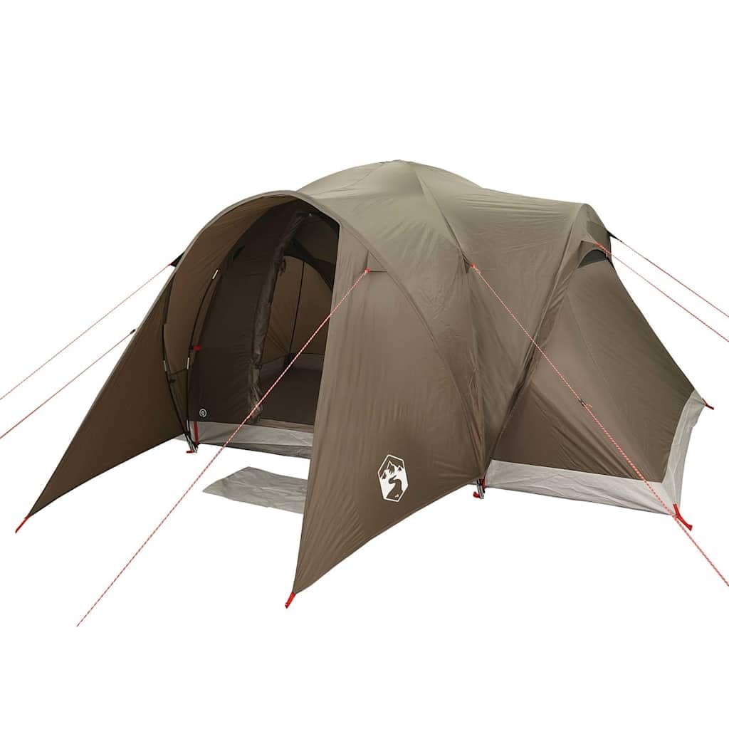 Tienda de campaña para 6 personas con conexión E, impermeable, color marrón