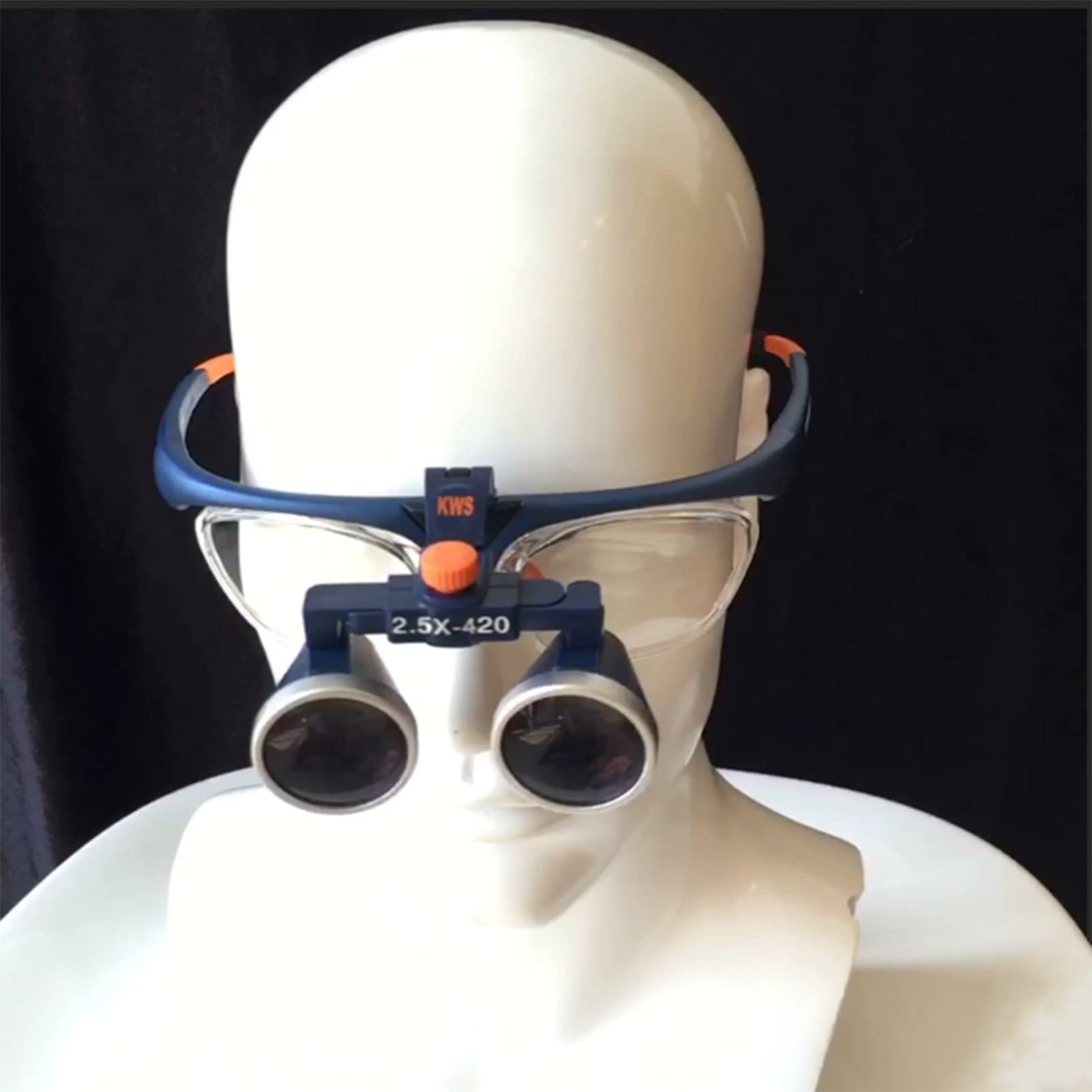 Lupa con Diadema de Lupa de 420 mm, Lupa portátil de Vidrio óptico Binocular para joyería, artesanía, Reloj, pasatiempo (Aumento Azul: 3,5X)