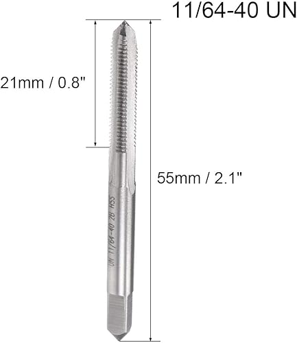 Vista 2 de uxcell Macho de la máquina 11/64-40 UN Rosca 2B Tornillo de acero de alta velocidad roscado herramienta de roscado