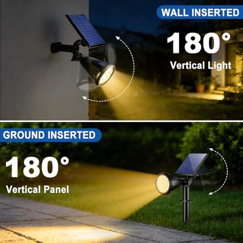 WELALO Solar Spot Lights Outdoor Flag Garden Spotlights, 6 Pack RGB — view 6