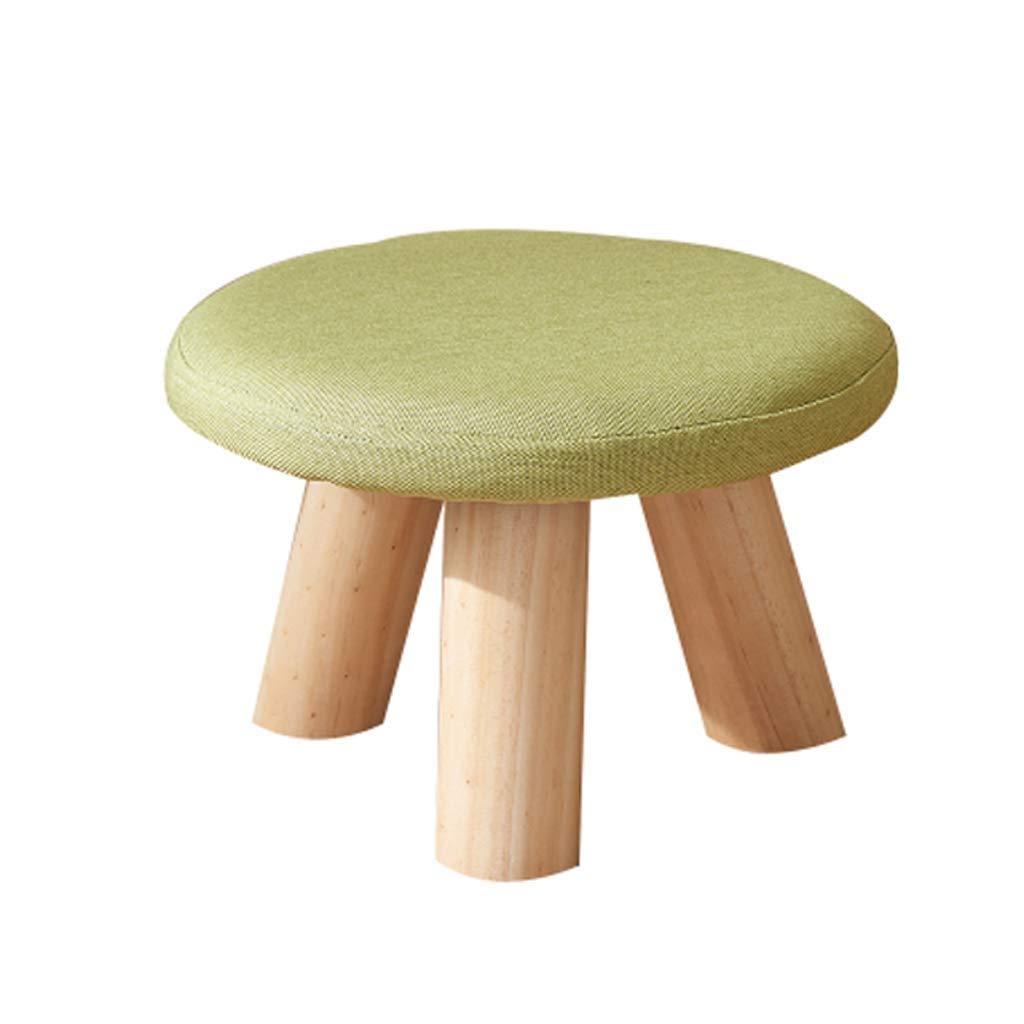 Cubierta de tela de lino en taburete bajo para cambiar zapatos
