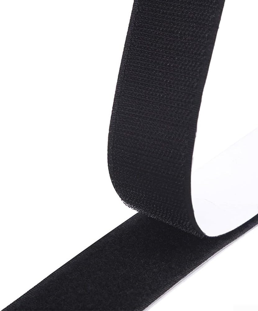Self- Strip, 2 cm Wide Hook and LOOPs Tape with Sticky Back for Indoor Mounting – Nylon Pressure-Sensitive Fastening Tape, DIY Strap(black)