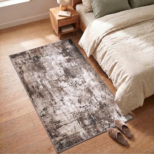 Image of Medallion Vintage Look Carpet for Living Room Bedroom Dining Room | Washable Area Rug with Non Slip TPR Backing | Modern Floor Carpet for Home(Design11-5x7 Feet)