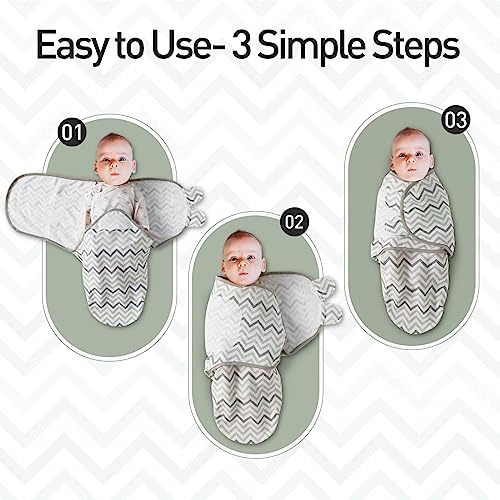 Image of GLLQUEN BABY Swaddles for Newborns 0-3 Months, Adjustable & Easy Fastener | 3-Pack, Organic Cotton Swaddle, Womb-Like Nursery Swaddling Blanket reduces startle reflex, soft and skin-friendly fabric
