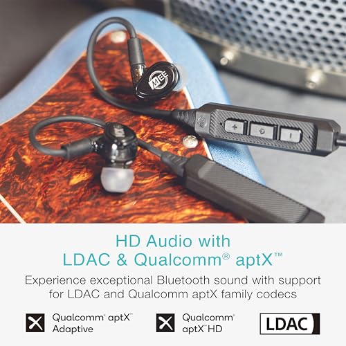 Image of MEE audio BT3 Bluetooth Wireless Adapter Cable for in-Ear Monitors - Includes MMCX, 2-pin (0.78mm) & DC connectors for Wide IEM Compatibility; Bluetooth 5.4, aptX HD, aptX Adaptive, LDAC, Auracast