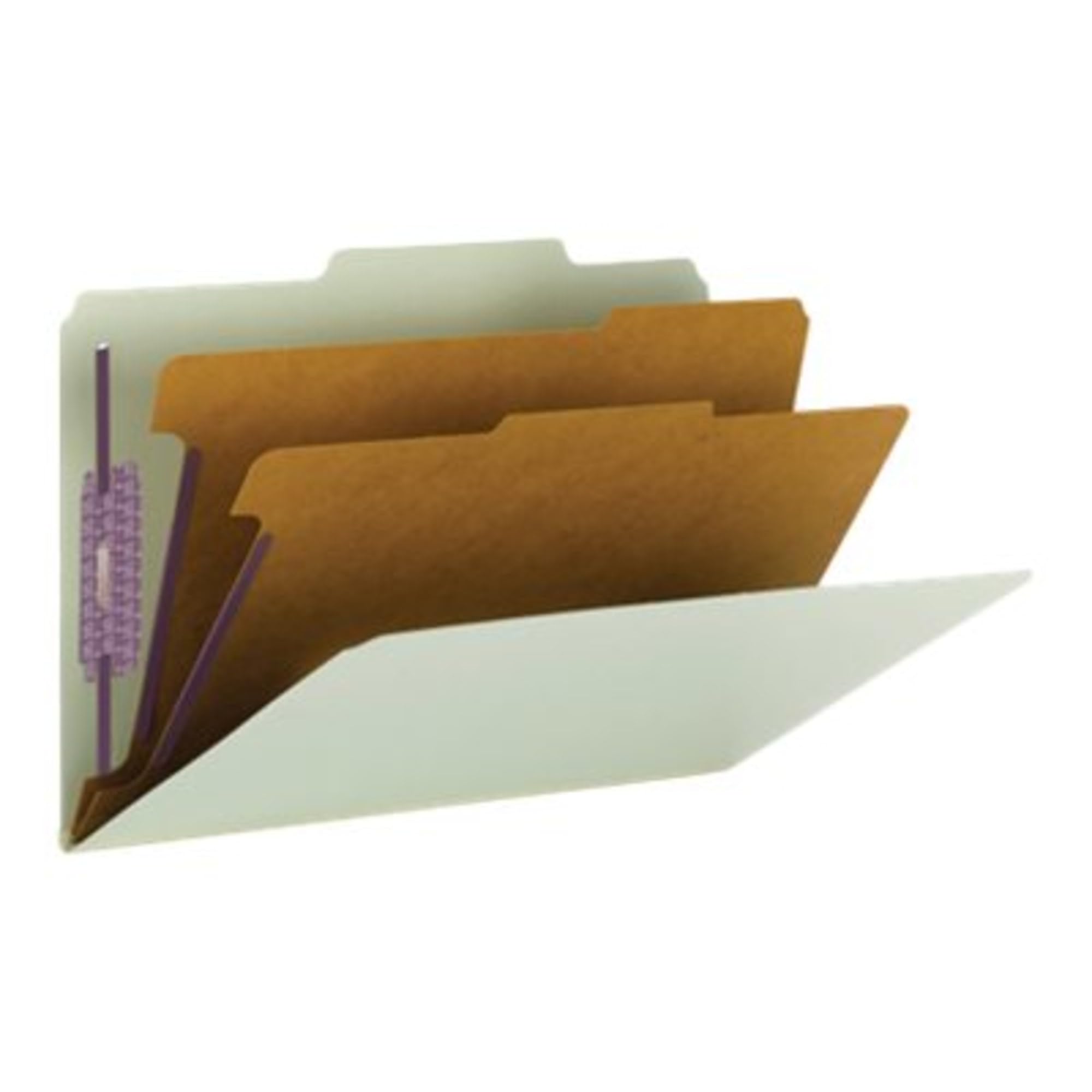 Smead Cartella portadocumenti con chiusura SafeSHIELD, 2 divisori, espansione di 5 cm, dimensioni legali, grigio/verde, 10 per scatola (19076)