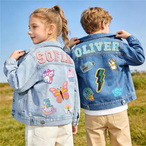 Image of Personalized Kids Denim Jacket with Name, Custom Girl Jean Jacket