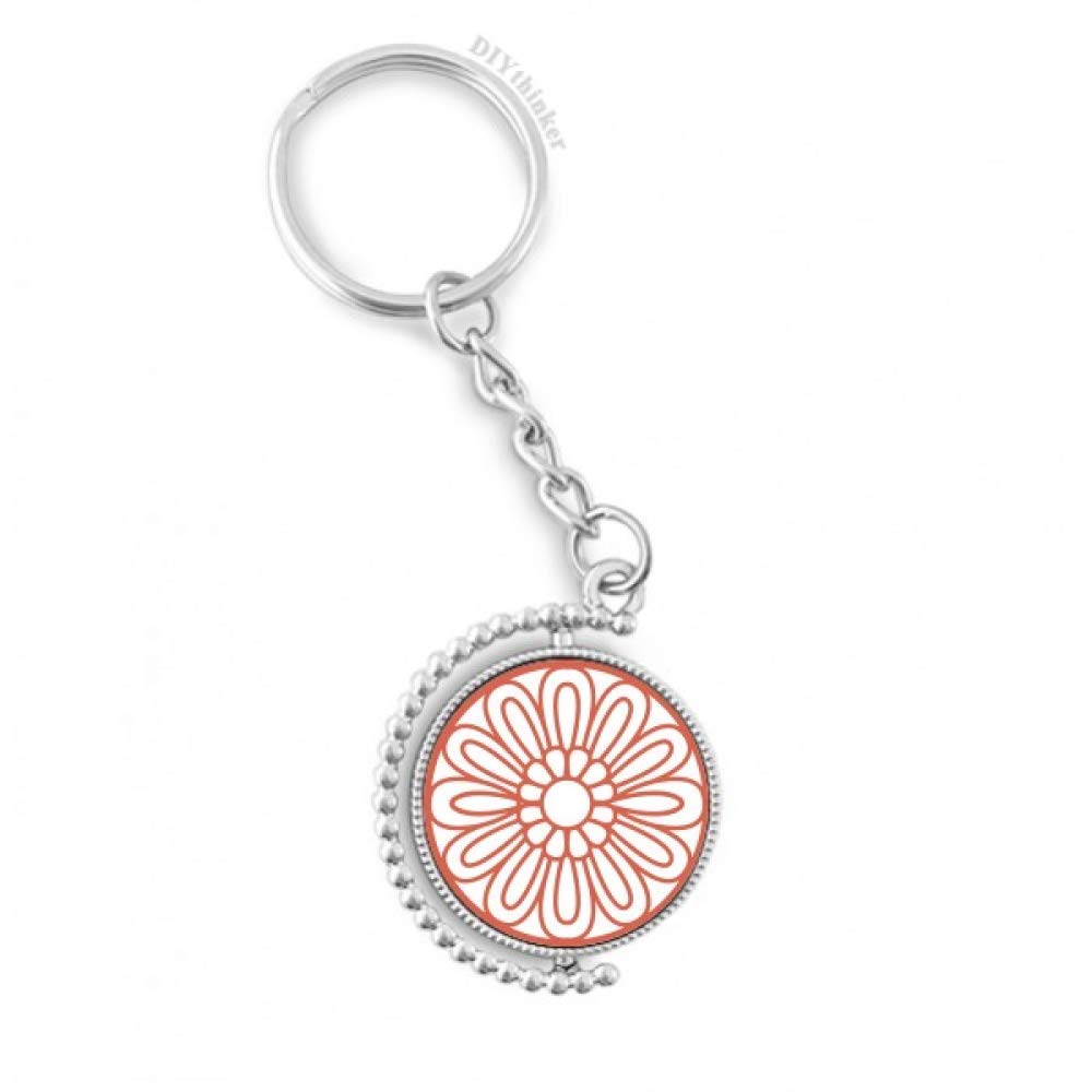 Llavero de la flor de China rojo con anillo Pilgrim giratoria 4