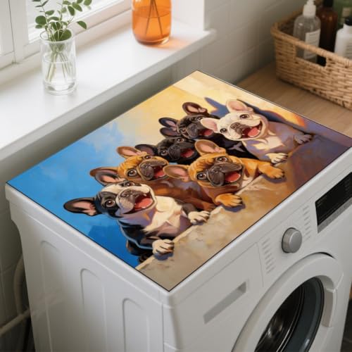 Tapis de protection machine à laver GLOBLELAND bouledogue 60x50cm