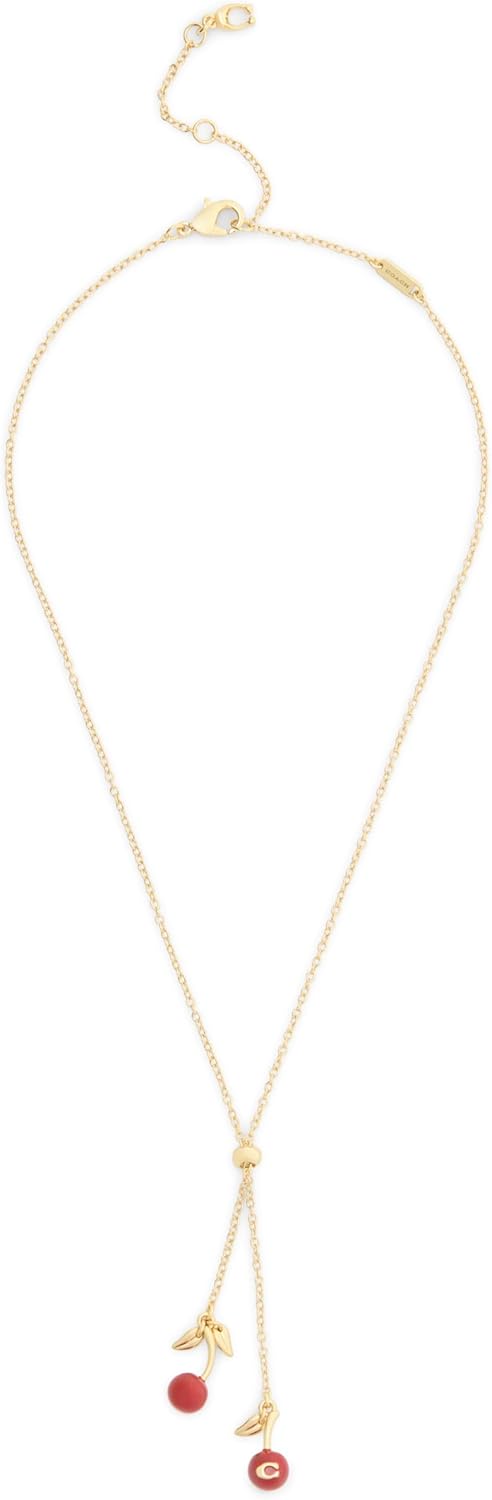 COACH Jewelry Women's Signature C Cherry Slider Necklace