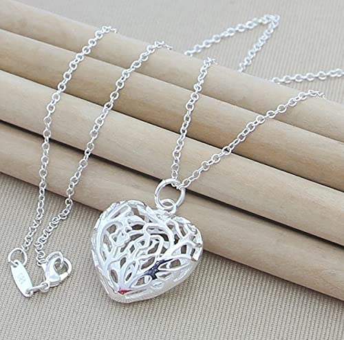 Collier en Argent 925 Pendentif croix et coeur d'une finesse rare