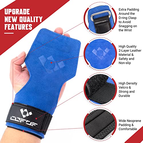 Image of Weight Lifting Wrist Strap, Double-Layer Leather for Deadlift Powerlifting
