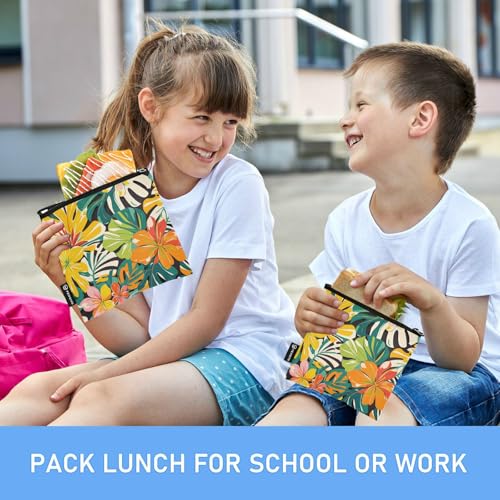 Pack de 3 Bolsas Reutilizables para Bocadillos con Flores Hawaianas miniatura 6