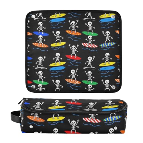 Bolso para herramientas de cabello con tapete para plancha resistente al agua, estuche de viaje para rizador y plancha miniatura 3